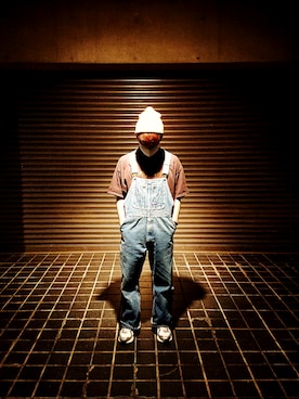 「BIG SMITH（ビッグスミス）のアイテム（サロペット/オーバーオール）」を使った、meraniさん（メンズ・173cm）の夏コーディネート