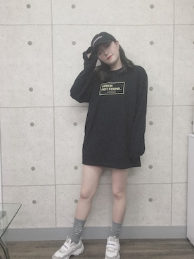 「ANDGEEBEE（アンジービー）のアイテム（キャップ）」を使った、吉村咲輝さん（レディース・160cm）の春コーディネート