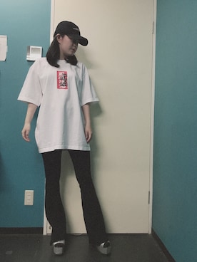 「ANDGEEBEE（アンジービー）のアイテム（キャップ）」を使った、吉村咲輝さん（レディース・160cm）の春コーディネート