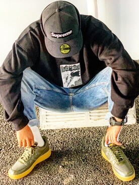 「GU（ジーユー）のアイテム（スウェット、ブラック系）」を使った、sukeryo5さん（メンズ）の春コーディネート