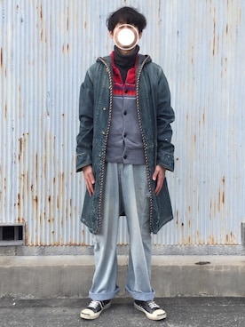 「ジャックパーセル」｜「アイテム（サロペット/オーバーオール）」を使った、 な さん（メンズ・173cm）の冬コーディネート