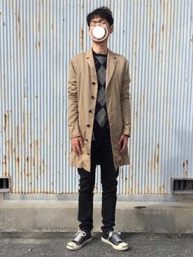 「ジャックパーセル」｜「アイテム（トレンチコート）」を使った、 な さん（メンズ・173cm）の秋コーディネート