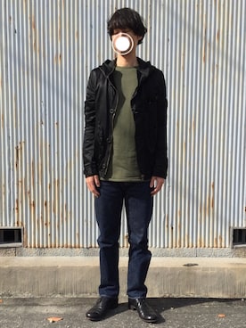 「SHIPS（シップス）のアイテム（ライダースジャケット）」を使った、 な さん（メンズ・173cm）の秋コーディネート