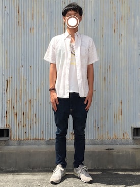 「UNITED ARROWS BLUE LABEL（ユナイテッドアローズブルーレーベル）のアイテム」を使った、 な さん（メンズ・173cm）の夏コーディネート