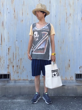 「gilet（ジレ）のアイテム」を使った、 な さん（メンズ・174cm）の夏コーディネート