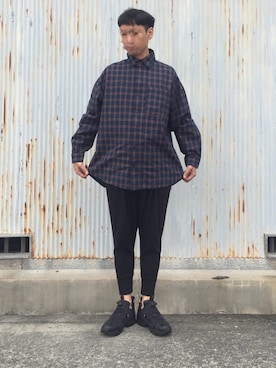「ビッグシャツ」｜「アイテム（腕時計）」を使った、 な さん（メンズ・174cm）の秋コーディネート
