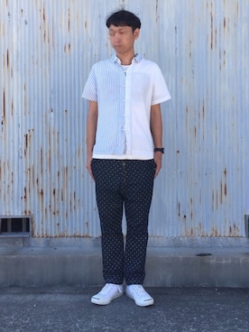 「AlexanderLeeChang（アレキサンダーリーチャン）のアイテム（シャツ/ブラウス）」を使った、 な さん（メンズ・174cm）の秋コーディネート