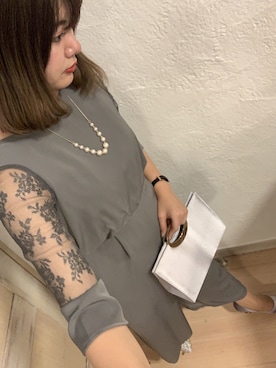 「アイテム（ドレス、グレー系）」を使った、ily___99さん（レディース・163cm）の冬コーディネート