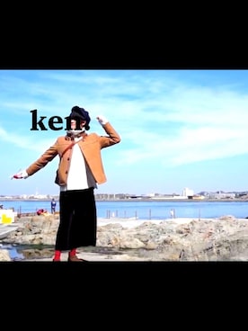「海」｜「アイテム（ピーコート）」を使った、ken.さん（メンズ・177cm）の春コーディネート