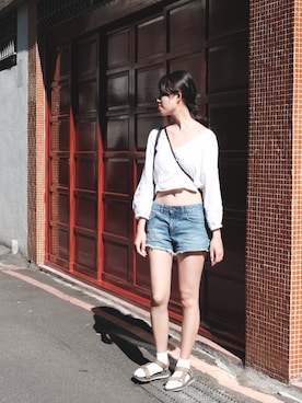 「アイテム（サンダル）」を使った、JCさん（レディース・167cm）の春コーディネート