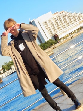 「おとなコーデ」｜「アイテム（ステンカラーコート）」を使った、shiroさん（メンズ・170cm）の冬コーディネート