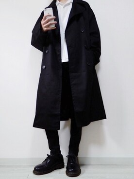 「Confirm（コンファーム）のアイテム（トレンチコート）」を使った、shiroさん（メンズ・170cm）の春コーディネート