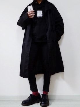 「Confirm（コンファーム）のアイテム（トレンチコート）」を使った、shiroさん（メンズ・170cm）の春コーディネート