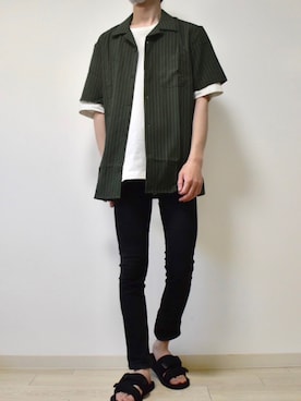 「LOOPのアイテム（トップス）」を使った、shiroさん（メンズ・170cm）の春コーディネート