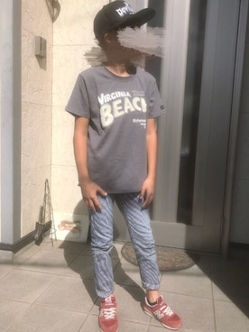 「NEW BALANCE（ニューバランス）の◆new balance KV996（スニーカー）」を使った、はづき。さん（キッズ・140cm）の秋コーディネート