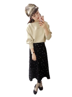 安中亜美さん（レディース・148cm）の冬コーディネート