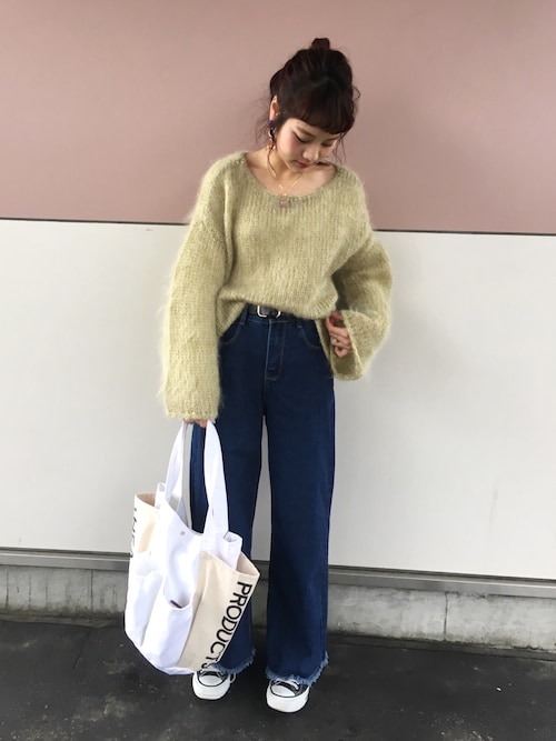 安中亜美 Kbfのニット セーターを使ったコーディネート Wear