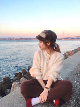 安中亜美さん（レディース・148cm）の冬コーディネート