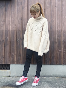 安中亜美さん（レディース・149cm）の冬コーディネート