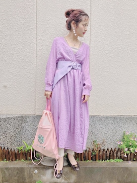「flower（フラワー）のアイテム（パンツ）」を使った、安中亜美さん（レディース・149cm）の夏コーディネート