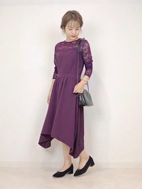 「apres jour（アプレジュール）のアイテム（ワンピース/ドレス）」を使った、安中亜美さん（レディース・149cm）の秋コーディネート