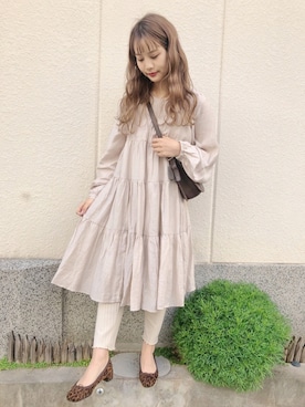 「flower（フラワー）のアイテム（パンツ）」を使った、安中亜美さん（レディース・149cm）の冬コーディネート