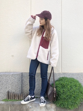 「SLOBE citron.（スローブシトロン）のアイテム（その他アウター）」を使った、安中亜美さん（レディース・149cm）の冬コーディネート