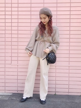 イル 機械 演じる リブパンツ コーデ 春 レディース Salon Poem Jp