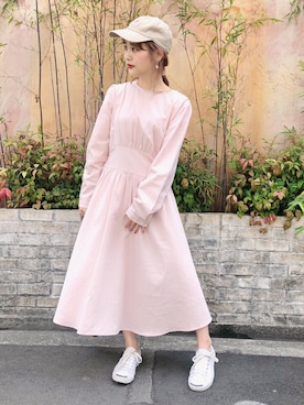 ワンピース ピンク系 を使った ガーリーカジュアル の人気ファッションコーディネート Wear