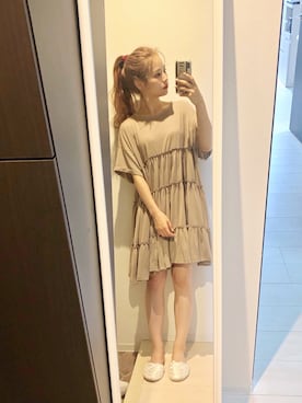 「merry jenny（メリージェニー）のアイテム（ワンピース/ドレス）」を使った、安中亜美さん（レディース・149cm）の夏コーディネート