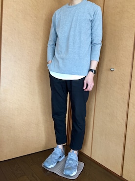 「BLISS POINT（ブリスポイント）のアイテム」を使った、若ハゲブルースマンさん（メンズ・176cm）の春コーディネート