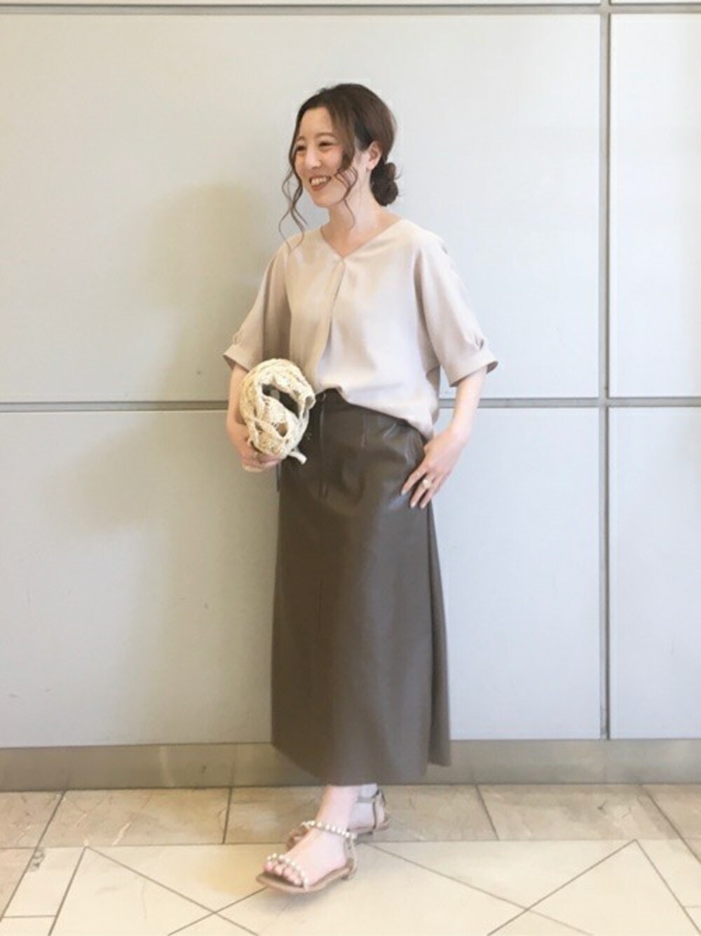 ZARA【新品/未着用】NOBLE フェイクレザーソフトフレアースカート レザースカート