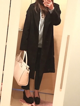 「リメイクデニム」｜「アイテム（トートバッグ）」を使った、あーりさん（レディース・153cm）の冬コーディネート