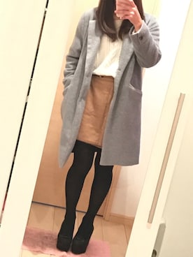 「one after another NICE CLAUP（ワンアフターアナザーナイスクラップ）のアイテム（パンプス）」を使った、あーりさん（レディース・153cm）の冬コーディネート