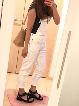 「mysty woman（ミスティウーマン）のアイテム（サロペット/オーバーオール）」を使った、あーりさん（レディース・153cm）の夏コーディネート