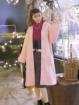 「HONEY MI HONEY（ハニーミーハニー）のアイテム（ジャケット/アウター）」を使った、Aimeさん（レディース・160cm）の春コーディネート