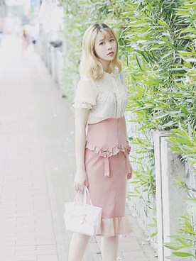 「Katie（ケイティ）のアイテム（バッグ）」を使った、Aimeさん（レディース・160cm）の春コーディネート