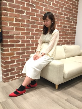 「赤パンプス」｜WAORientalTRaffic幕張さん（レディース・166cm）の春コーディネート
