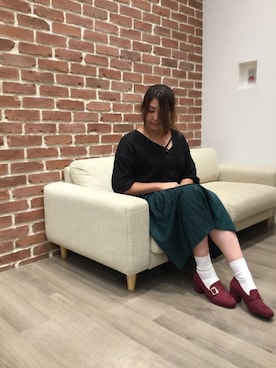 「Tabio（タビオ）のTabio MEN/ メンズ 太リブショートソックス（ソックス/靴下）」を使った、WAORientalTRaffic幕張さん（レディース・166cm）の夏コーディネート