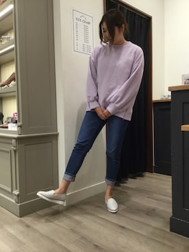 「ORiental TRaffic(ORiental TRaffic)」｜「アイテム（スリッポン）」を使った、WAORientalTRaffic幕張さん（レディース・166cm）の春コーディネート