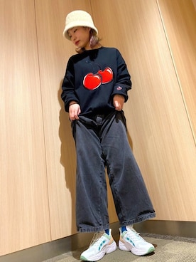 「RAY CASSIN（レイカズン）のアイテム（帽子）」を使った、WAORientalTRaffic幕張さん（レディース・166cm）の春コーディネート