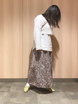 「アイテム（ローファー、グリーン系）」を使った、WAORientalTRaffic幕張さん（レディース・166cm）の春コーディネート