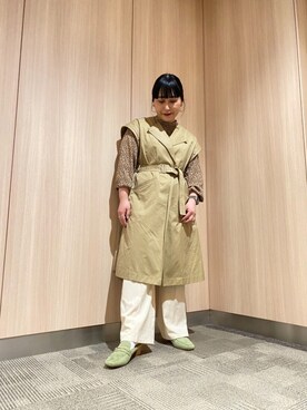 「Kastane（カスタネ）のアイテム（トレンチコート）」を使った、WAORientalTRaffic幕張さん（レディース・166cm）の春コーディネート