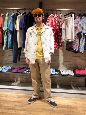「アイテム（ポロシャツ）」を使った、OHTAKIさん（メンズ・170cm）の夏コーディネート
