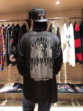 「HYSTERIC GLAMOUR（ヒステリックグラマー）のHYS WHISKY柄 刺繍キャップ（キャップ）」を使った、OHTAKIさん（メンズ・170cm）の秋コーディネート