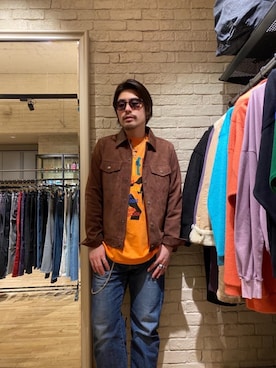 「レザーコーデ」｜「アイテム（デニムジャケット）」を使った、OHTAKIさん（メンズ・170cm）の冬コーディネート