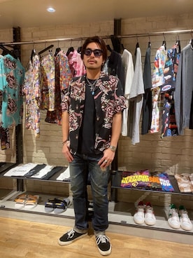 「アロハシャツ」｜OHTAKIさん（メンズ・170cm）の夏コーディネート