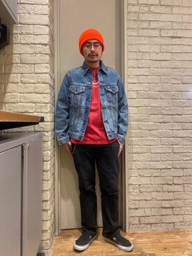 「ロンt」｜「アイテム（ジャケット/アウター）」を使った、OHTAKIさん（メンズ・170cm）の冬コーディネート