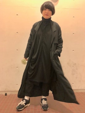 「Yohji Yamamoto（ヨウジヤマモト）のアイテム（その他アウター）」を使った、Higoshiさん（レディース・161cm）の春コーディネート