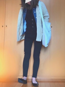 「ざっくりカーデ」｜karachanさん（レディース・160cm）の冬コーディネート